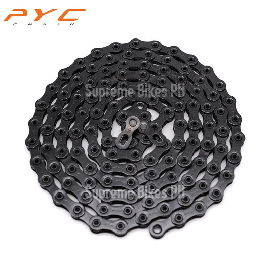 PYC P1201 12-Speed Light Chain 126 links Hollow Pins - Black