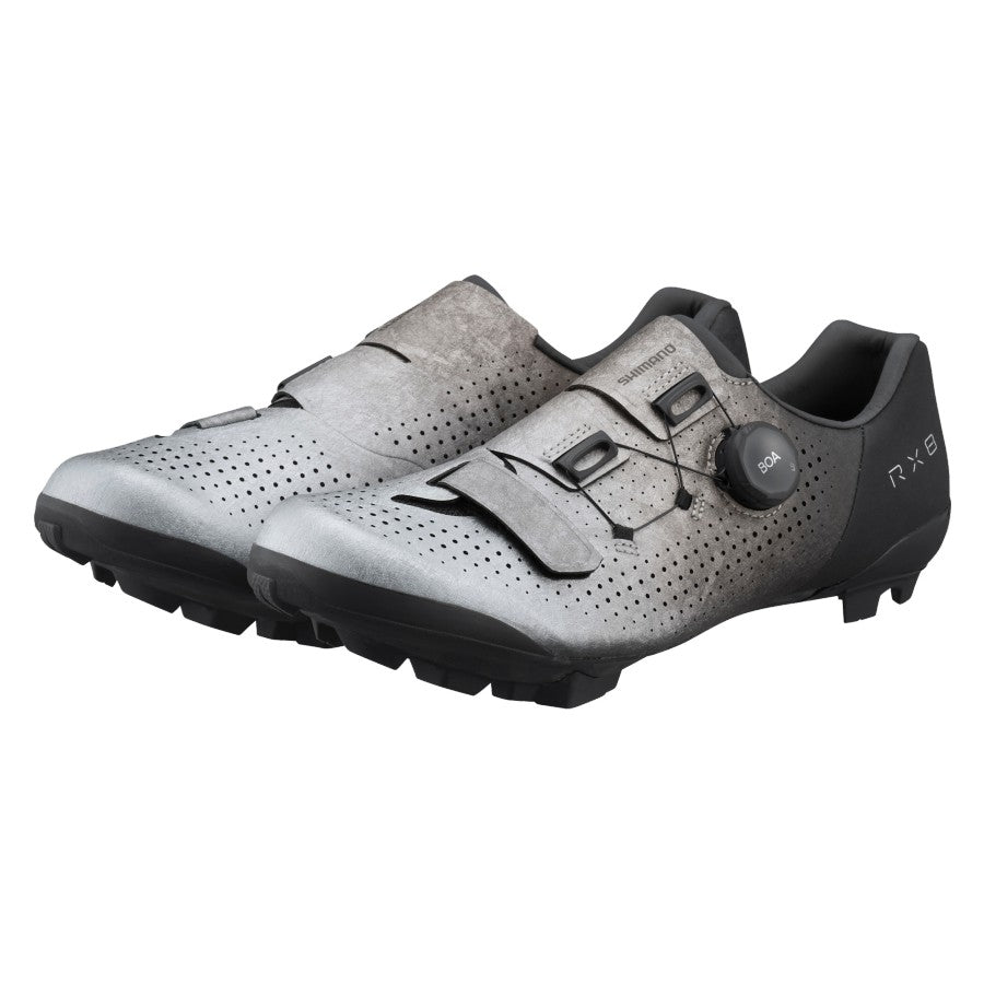 Shimano RX8 Gravel / MTB Carbon Composite Bike Shoes SPD BOA LI2 (SH-RX801) - Silver