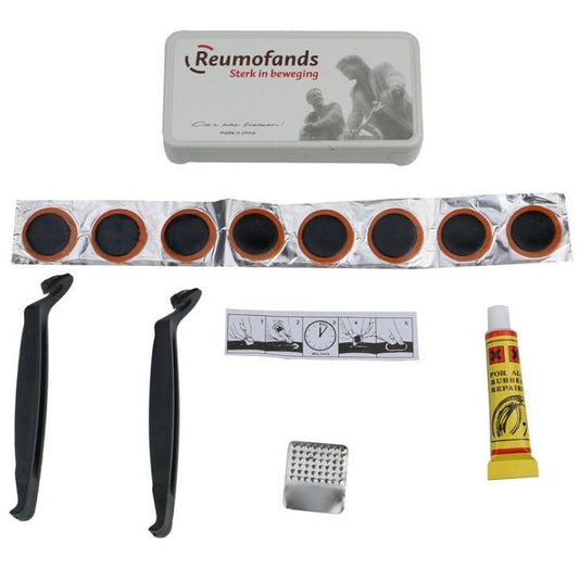 Reumofands Patch Kit (8 patches, 2 tire lever, rubber solution)