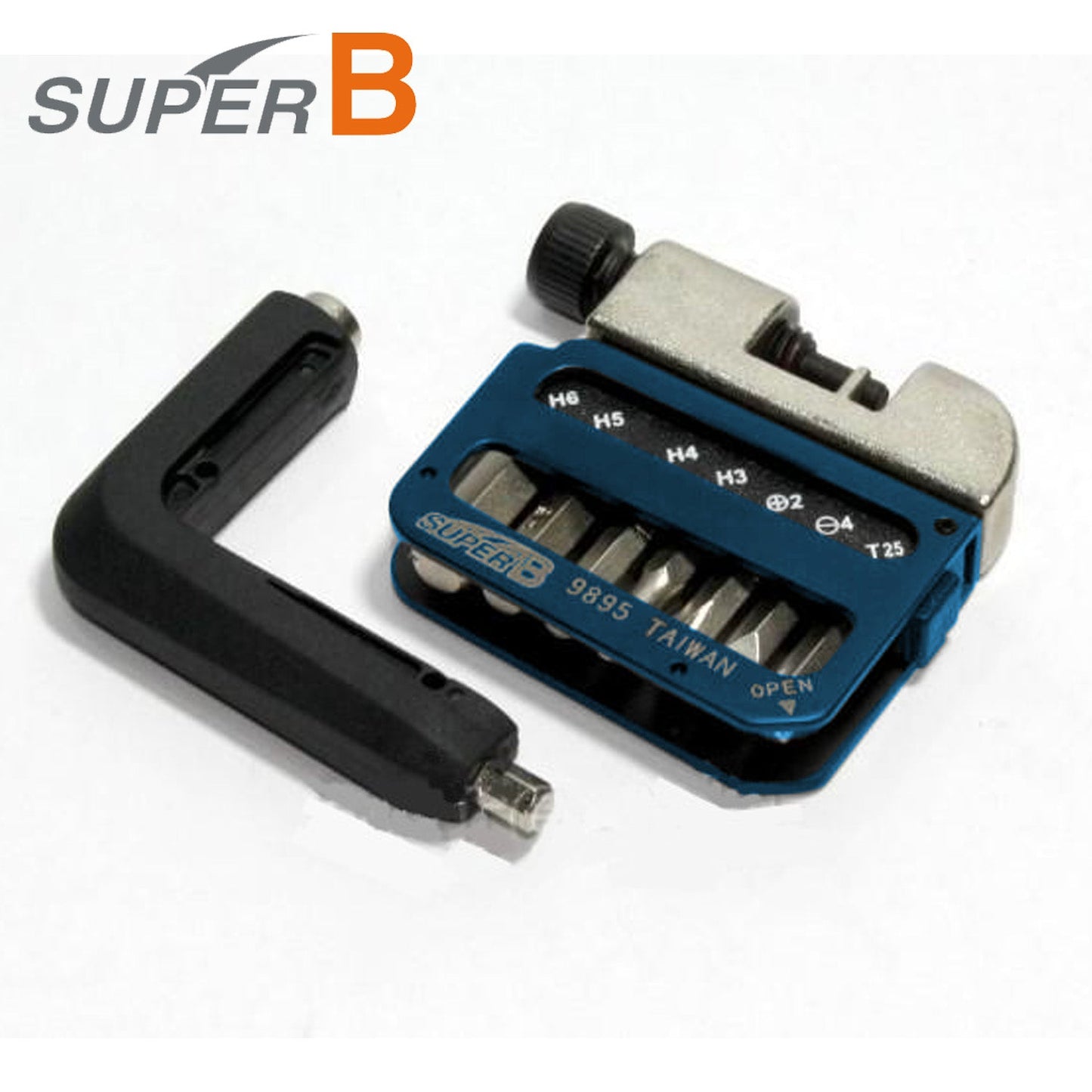 Super B SB9895 Pocket Multi Tool 8 in 1 with Chain Breaker (3, 4, 5, 6mm hex / Torx 25 / Screw) - Blue