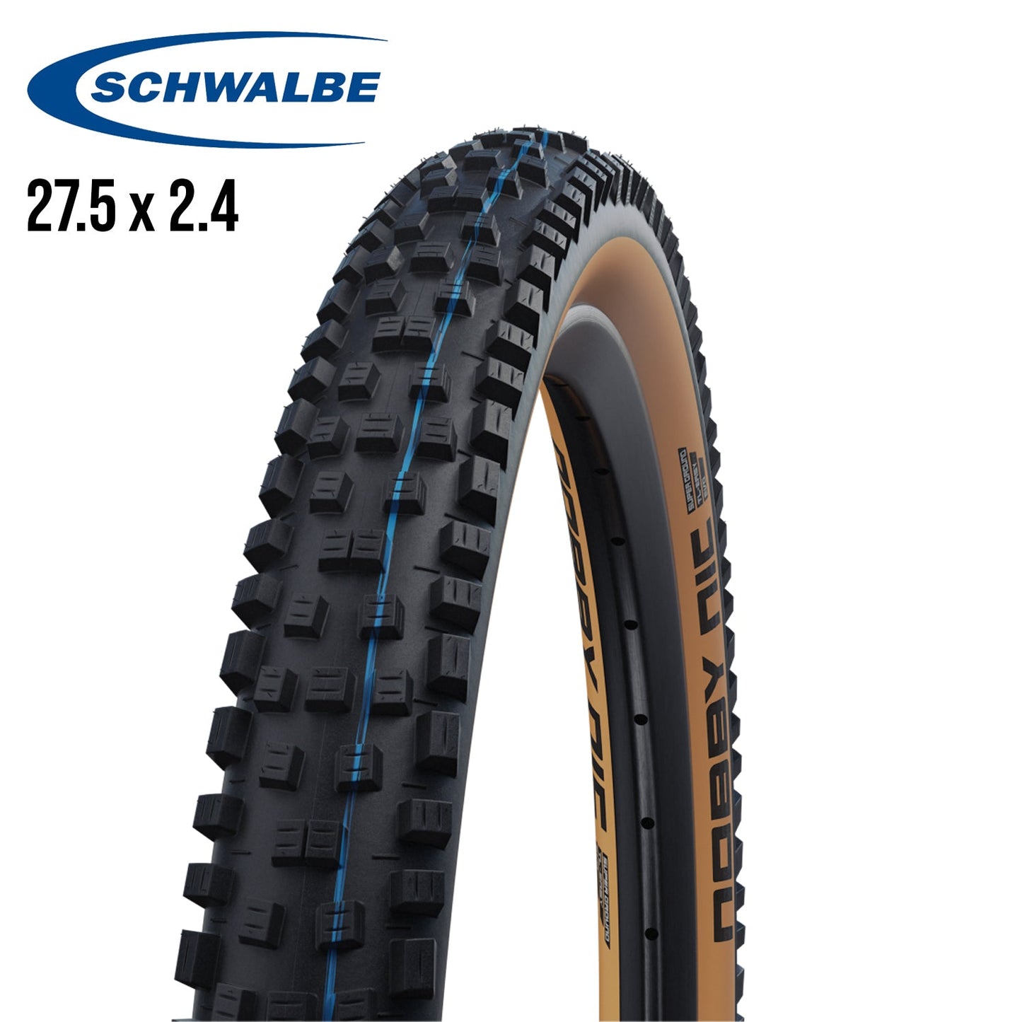 Schwalbe Nobby Nic 27.5 Mountain Bike Tires ADDIX Tubeless Evolution - Black (Bronze Wall)