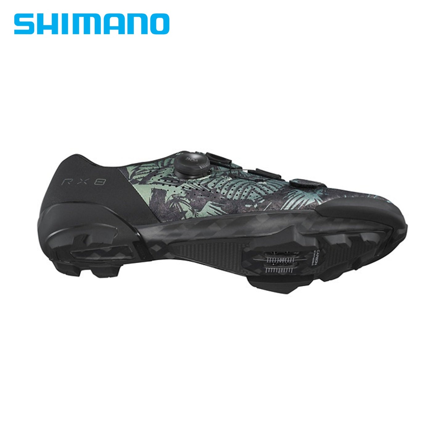 Shimano RX8 Gravel / MTB Carbon Composite Bike Shoes SPD BOA LI2 (SH-RX801) - Tropical Leaves