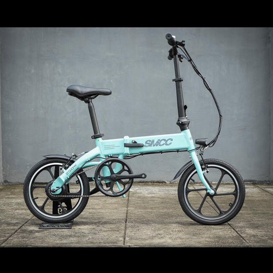 SMCC Folding E-Bike 250 Watts Alloy - Celeste Blue