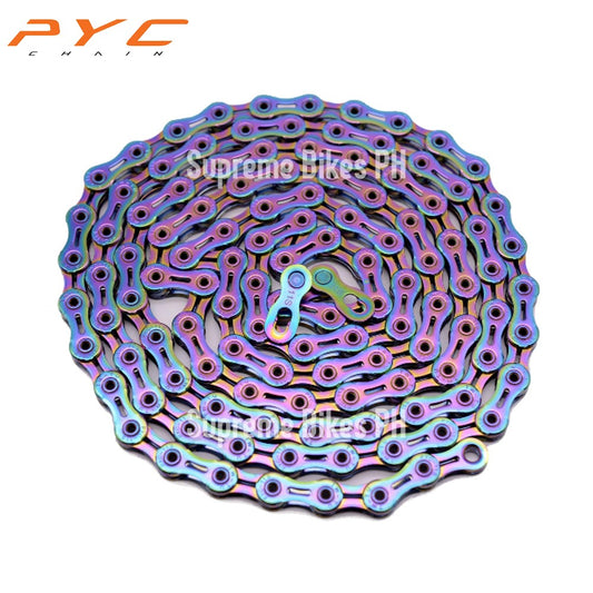 PYC SP1101 11-Speed Ultralight Hollow Chain 120 links - Oil Slick Rainbow