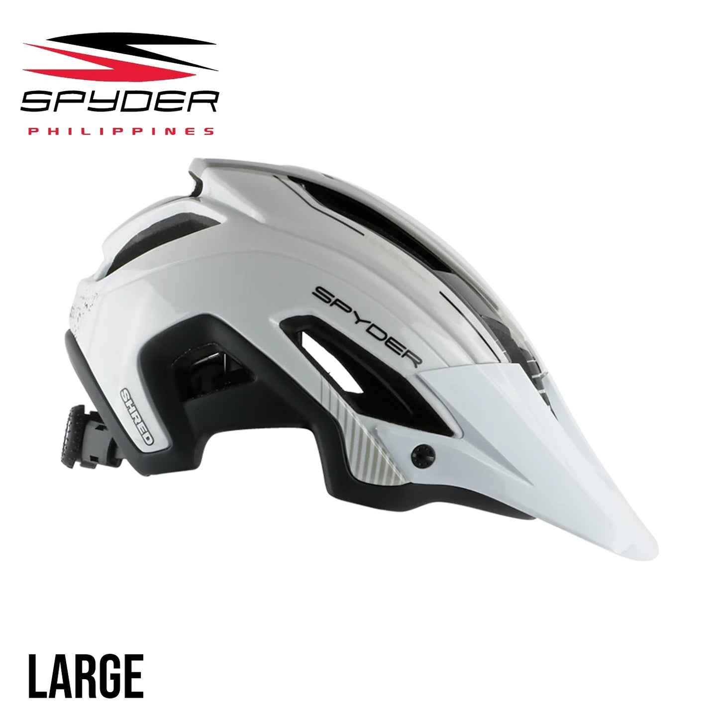 Spyder SHRED All-Mountain / Trail MTB Bike Helmet - Shiny White/Gray