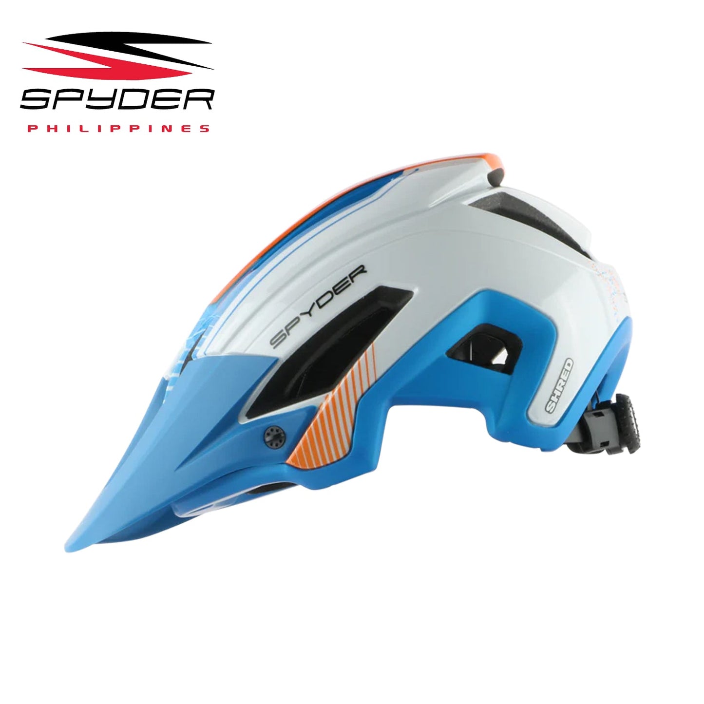 Spyder SHRED All-Mountain / Trail MTB Bike Helmet - Shiny White/Orange