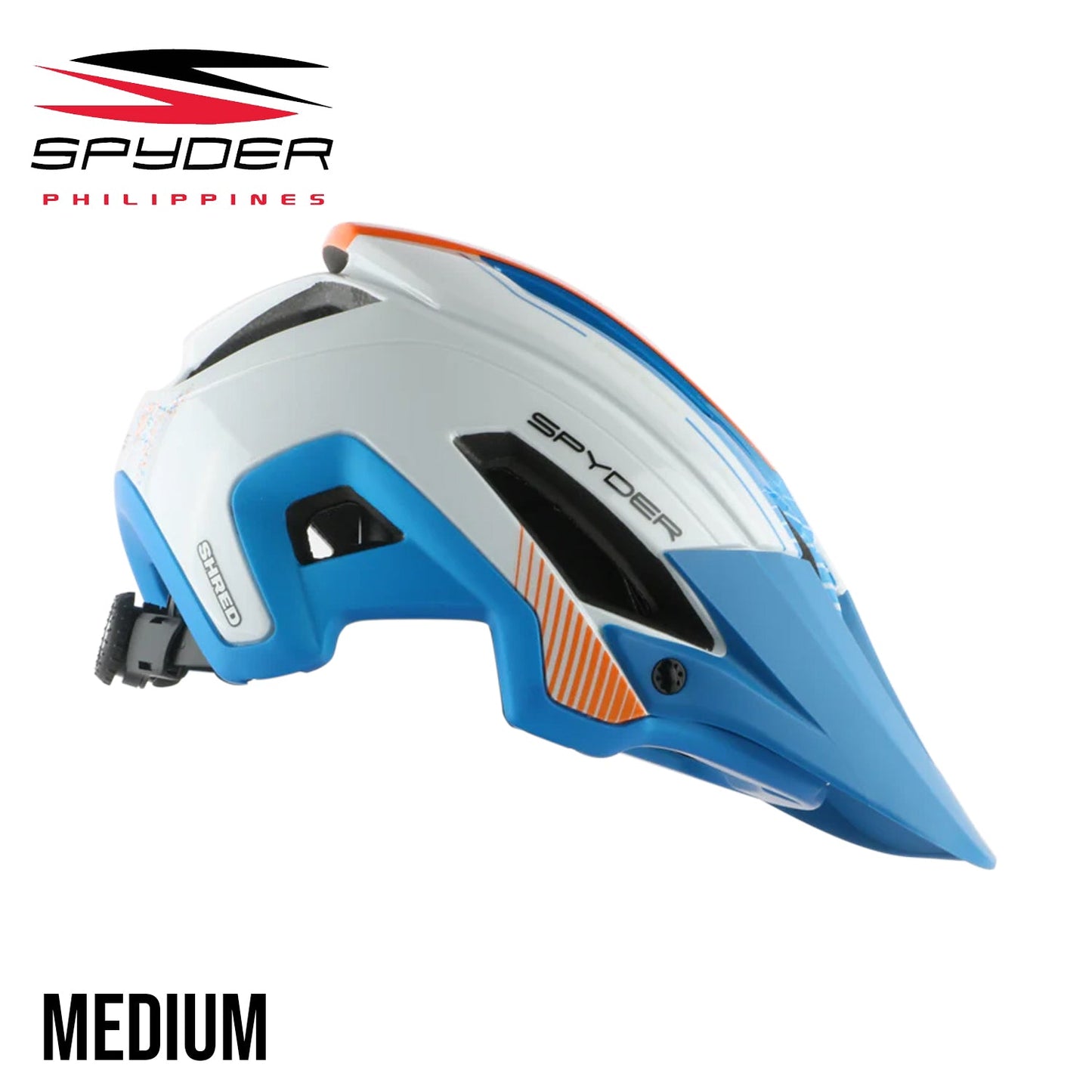 Spyder SHRED All-Mountain / Trail MTB Bike Helmet - Shiny White/Orange