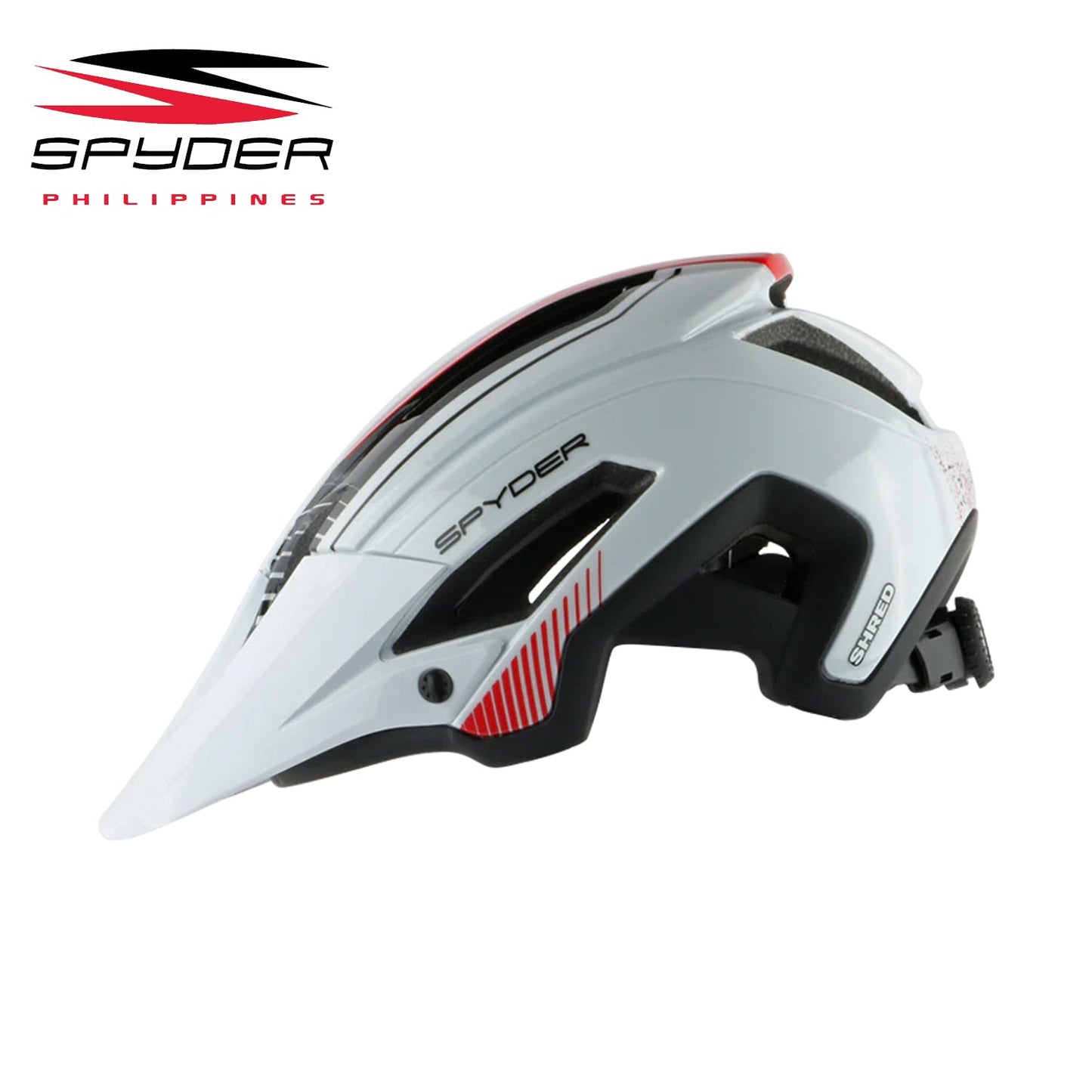 Spyder SHRED All-Mountain / Trail MTB Bike Helmet - White/Red