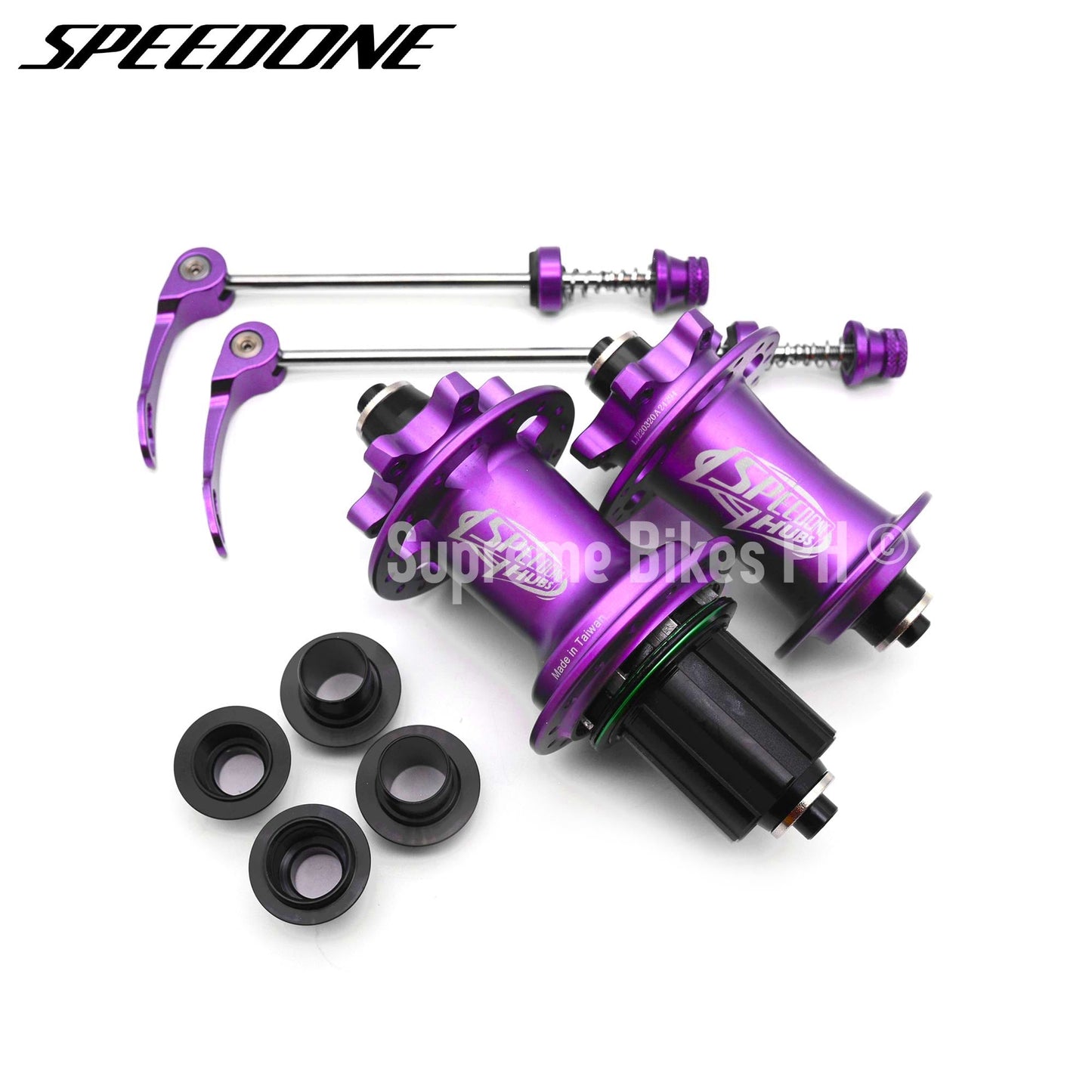 Speedone Torpedo 8 Pawls Hub Set QR / Thru Axle Non-Boost 32H 6-Bolt - Purple