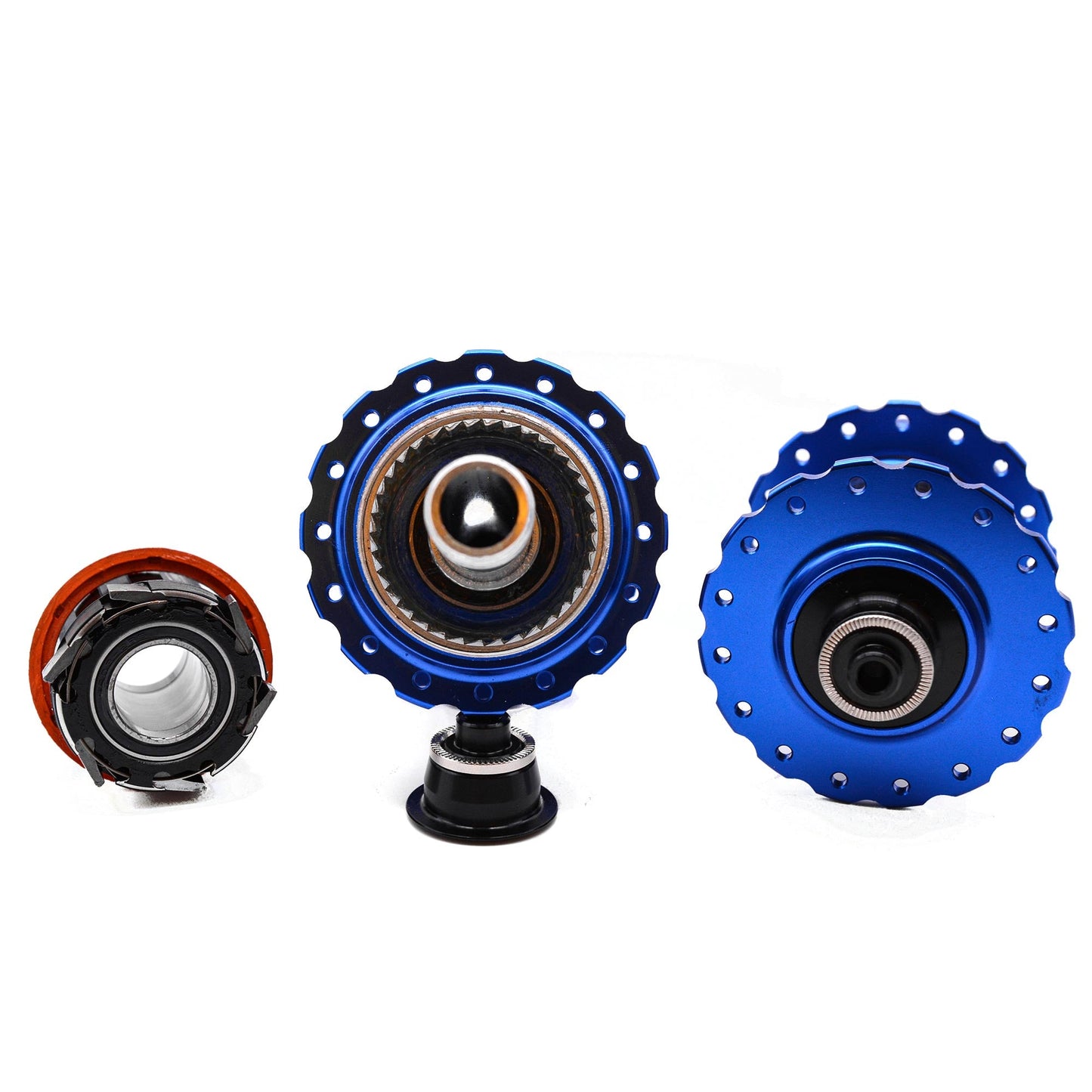 Speedone Pilot Hub Set QR / Thru Axle Non-Boost 32H 6-Bolt - Blue