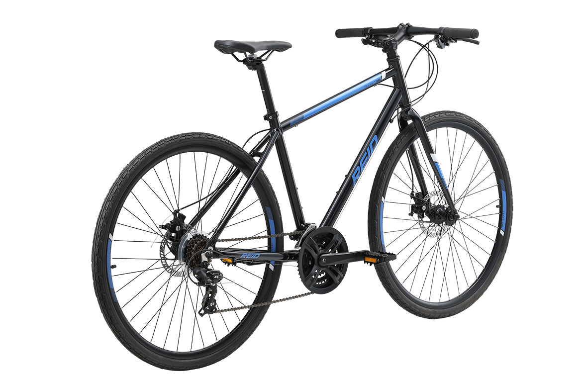 Reid Transit Disc Commuter Hybrid Bike - Black / Blue