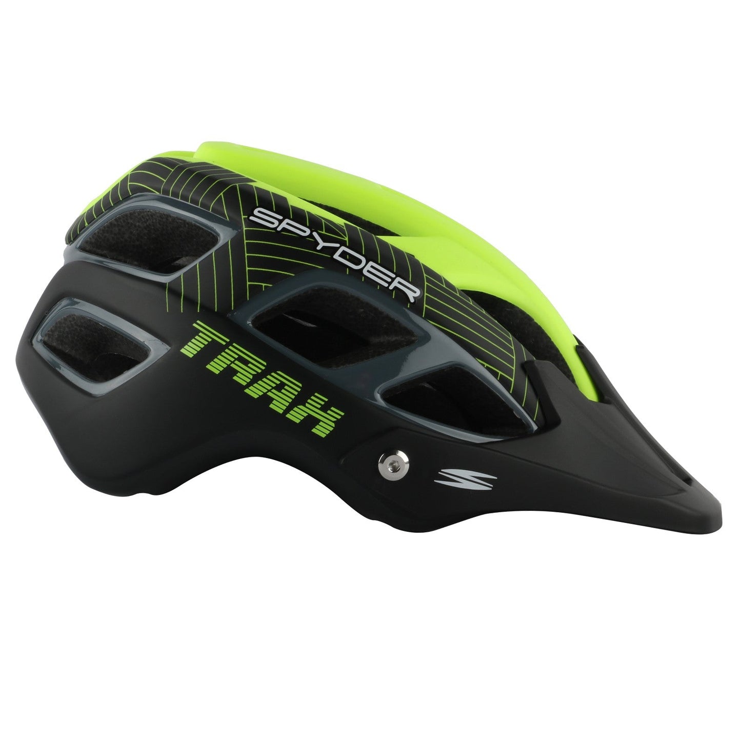 Spyder TRAX 2 All-Mountain / Trail MTB Bike Helmet - Black / Neon Yellow