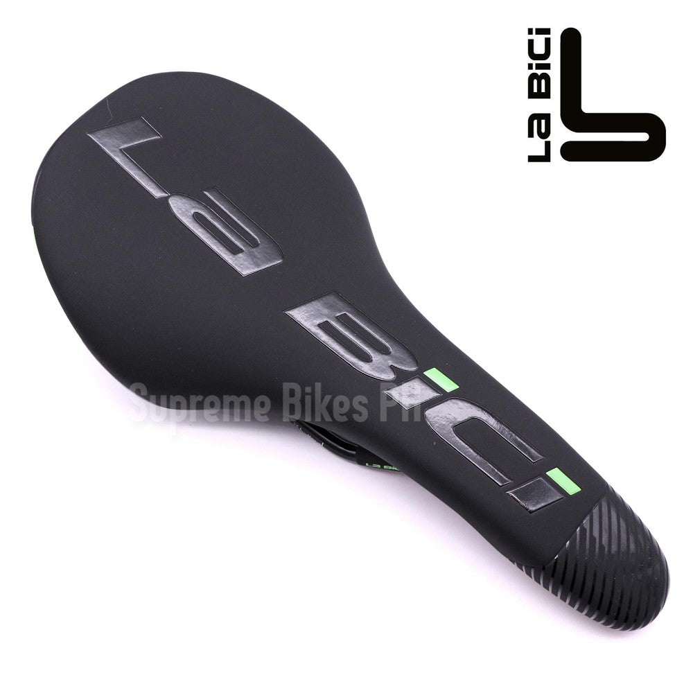 La Bici U4 Narrow Race Saddle 130 x 270mm 285g - Black / Green