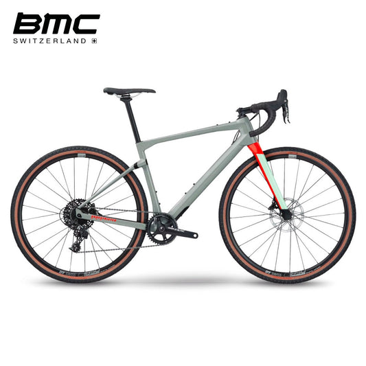 BMC URS Carbon Fibre Gravel Bike SRAM Apex 1 1by - Gray Red Mint