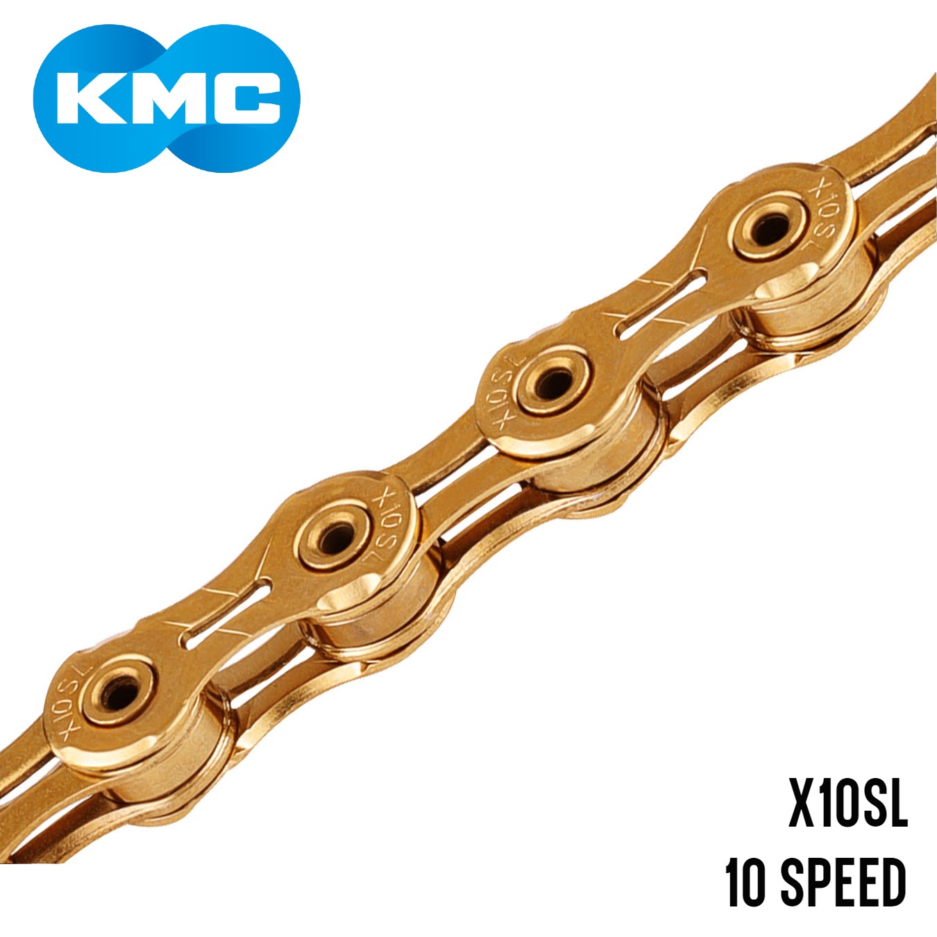 KMC X10SL Super Light 10-Speed Bike Chain - Gold