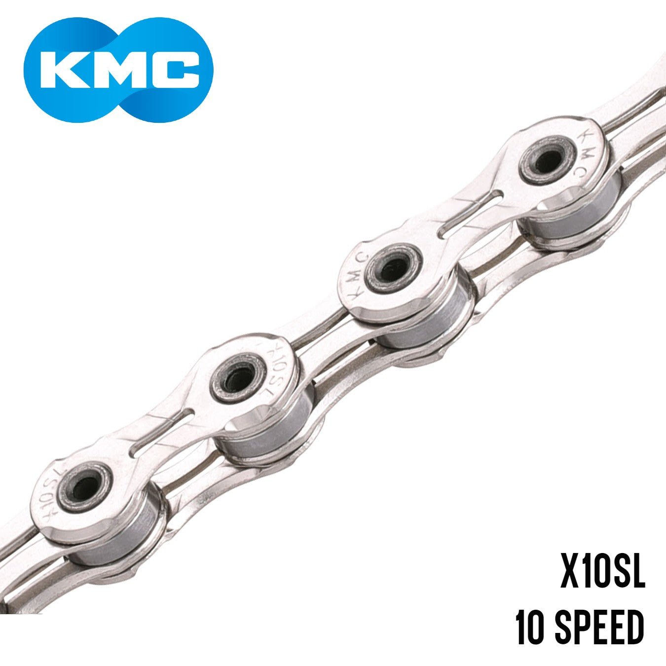 KMC X10SL Super Light 10-Speed Bike Chain - Silver