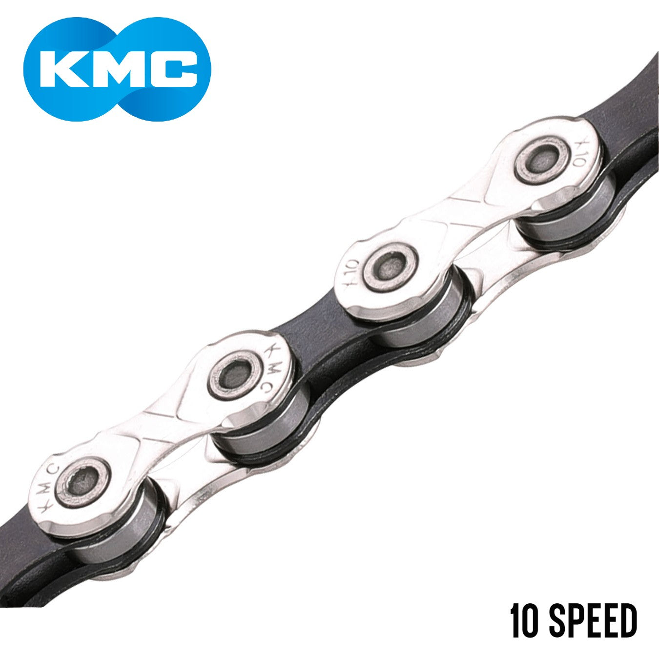 KMC X10 10-Speed Bike Chain - Silver / Black