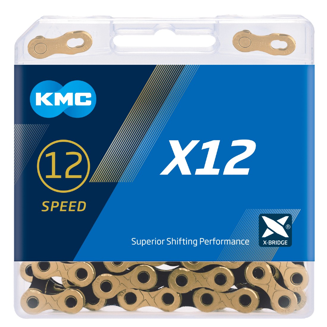 KMC X12 12-Speed Bike Chain 126 Links - Gold / Black