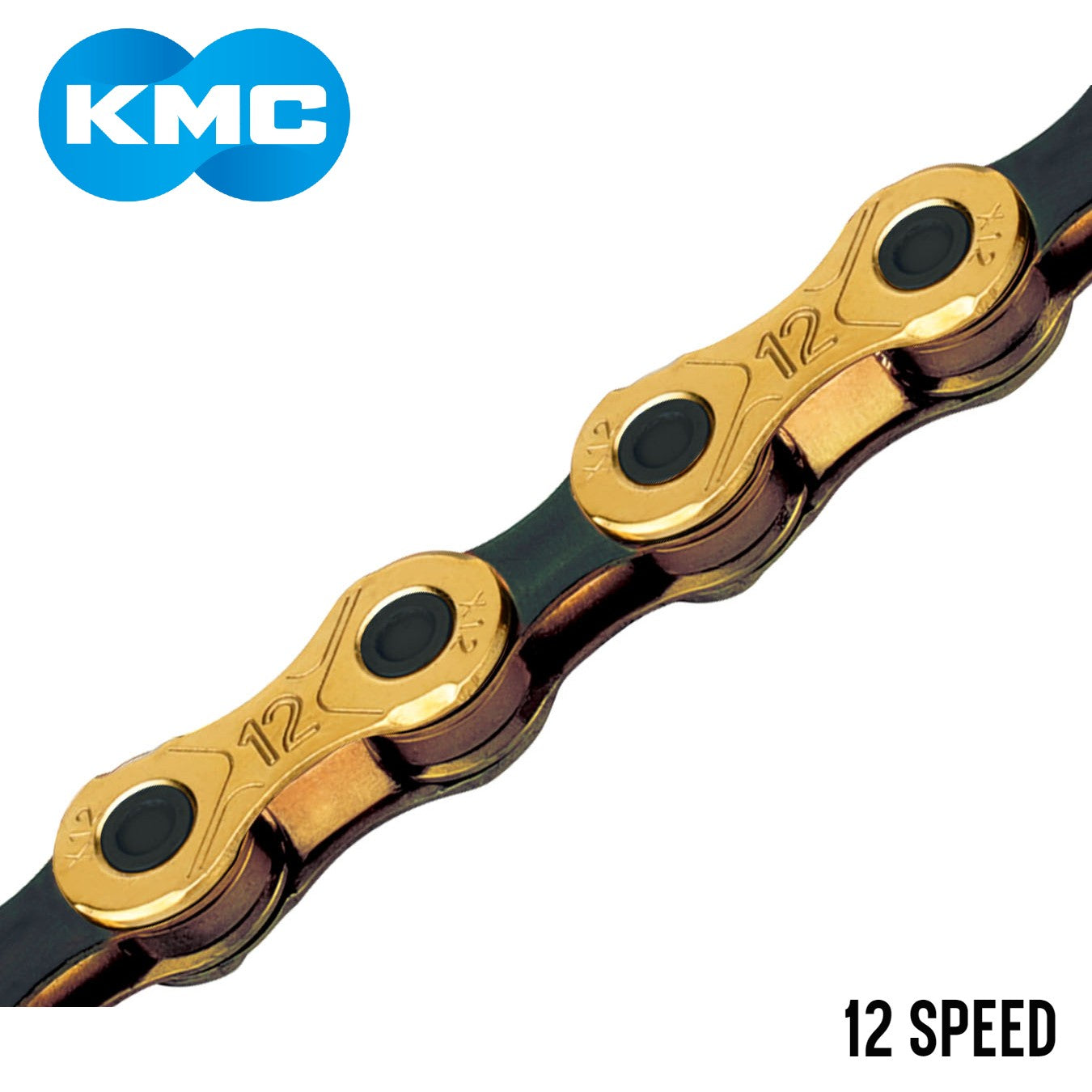 KMC X12 12-Speed Bike Chain 126 Links - Gold / Black