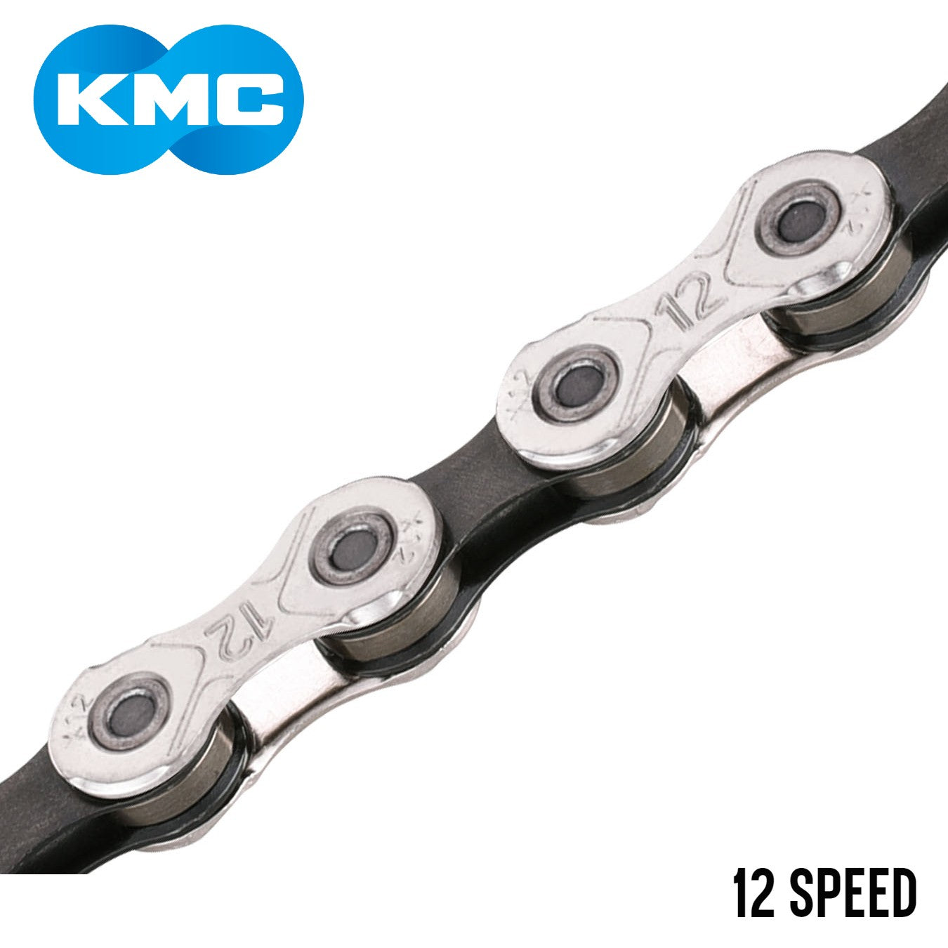 KMC X12 12-Speed Bike Chain 126 Links - Silver / Black