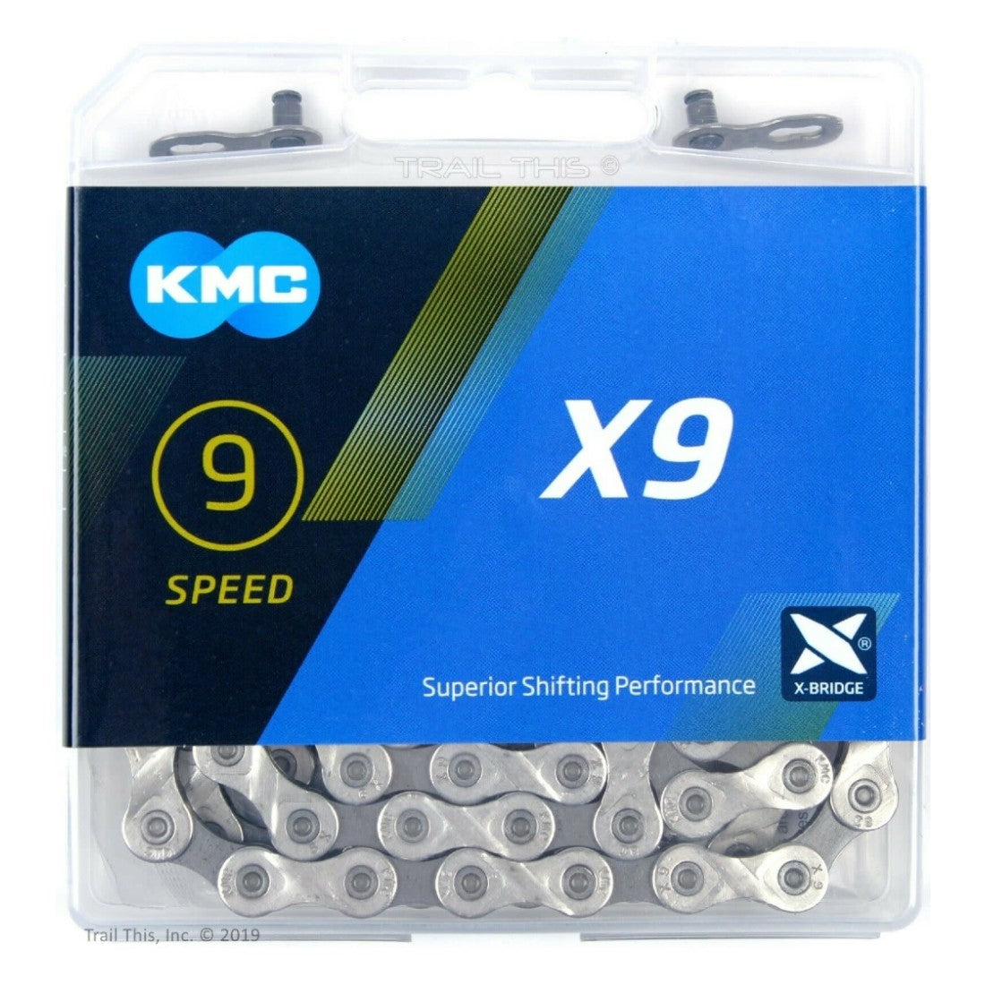 KMC X9 9-Speed Bike Chain - Silver / Gray