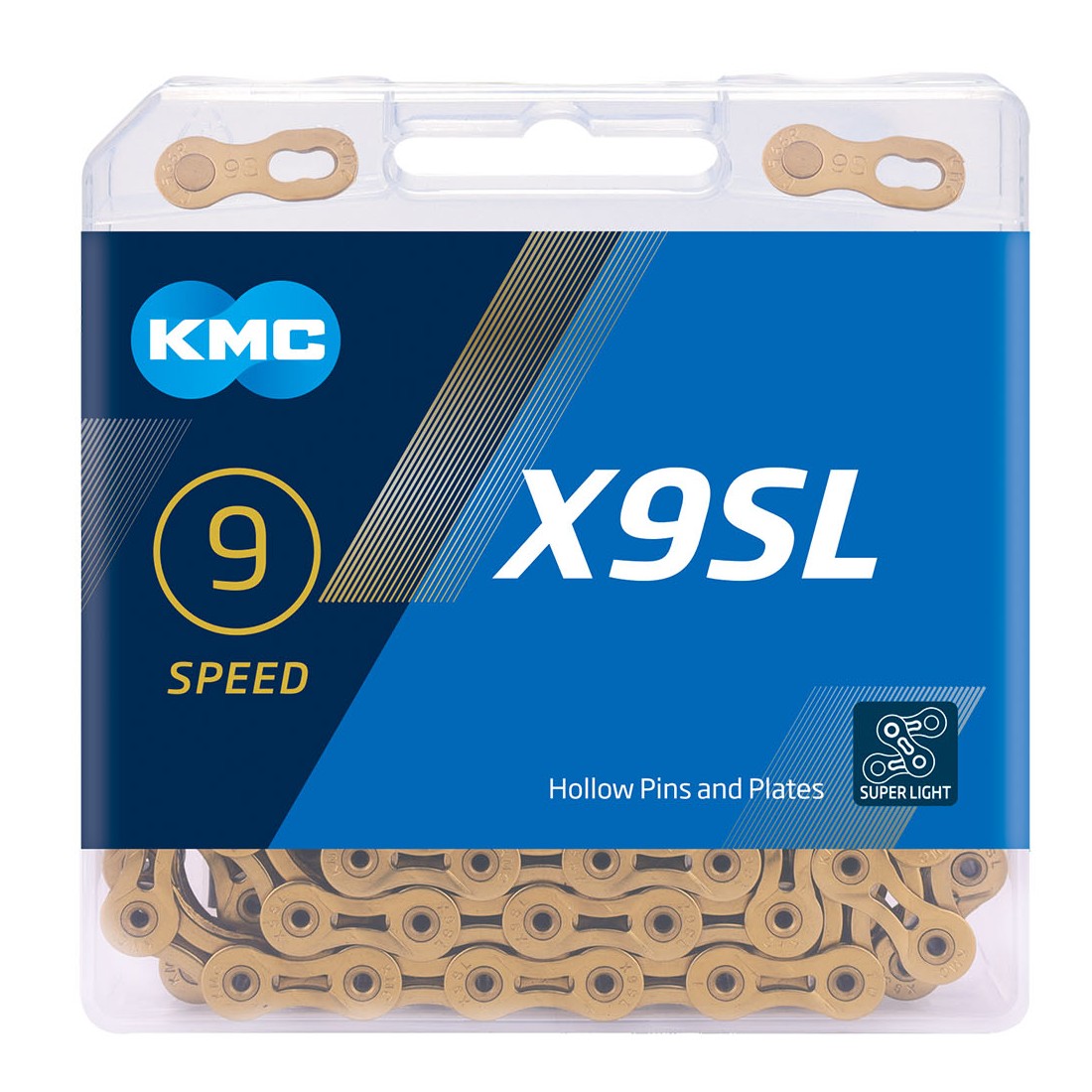 KMC X9SL Super Light 9-Speed Bike Chain - Gold