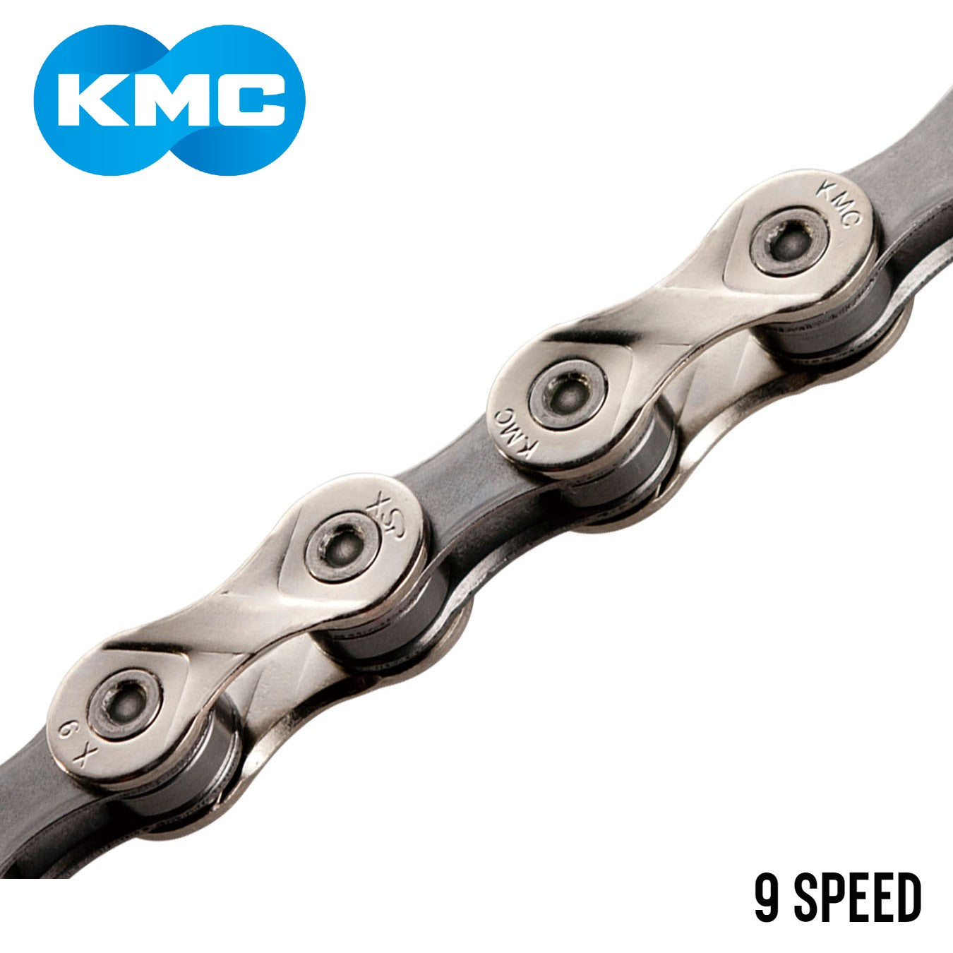 KMC X9 9-Speed Bike Chain - Silver / Gray