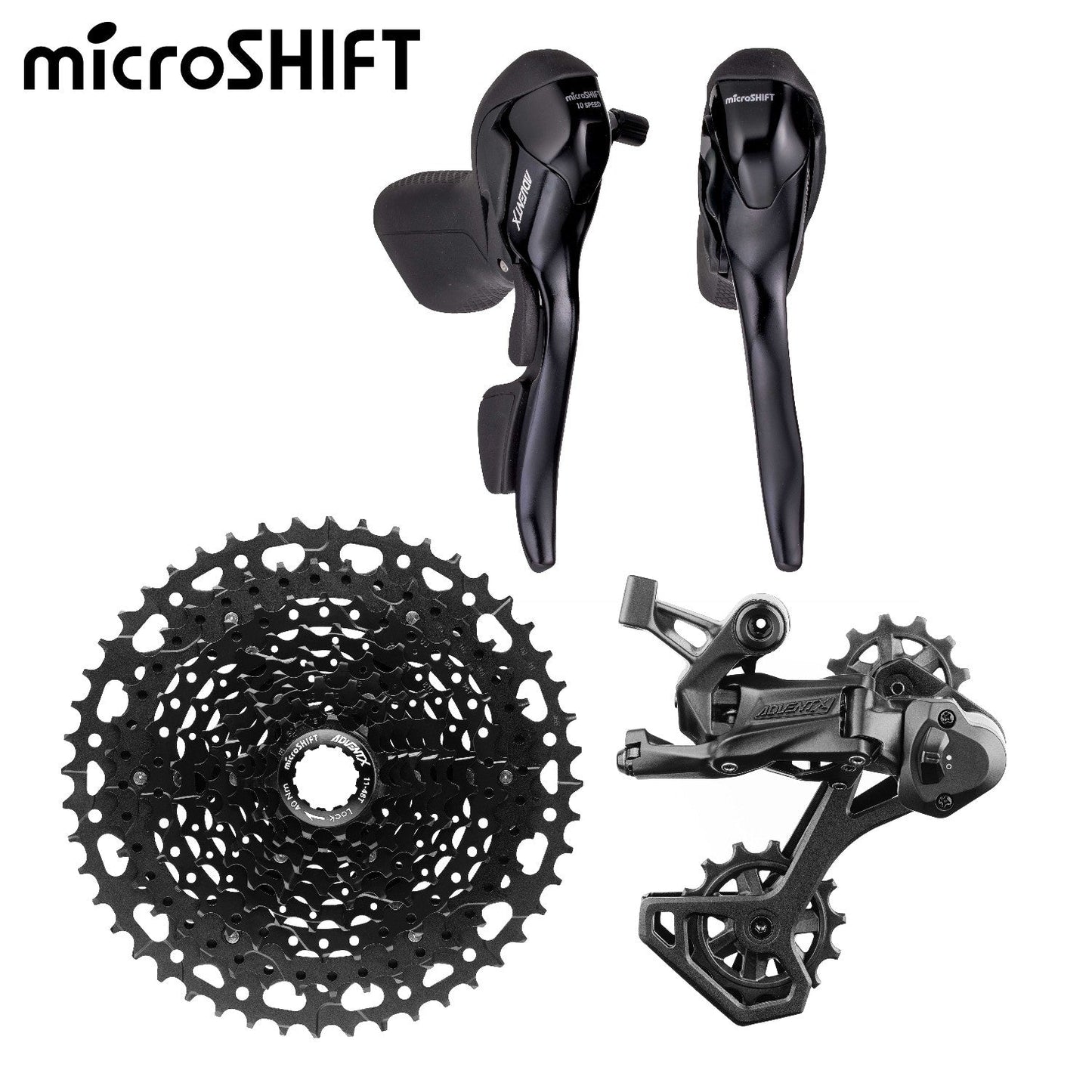 MicroShift AdventX Gravel 1x10 Upkit Groupset Drop Bar Shifter 11-48 10-Speed