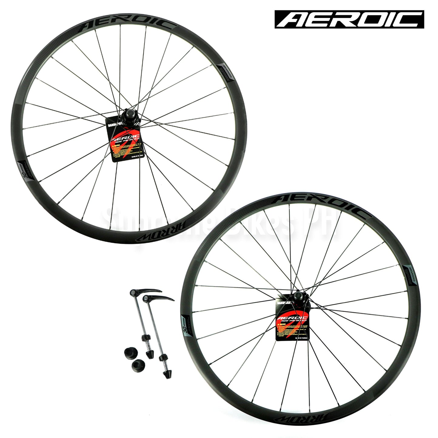 Aeroic Arrow 30 Disc 700c Road Bike Wheelset HG Hub Pillar Aero Spokes Straightpull QR/TA