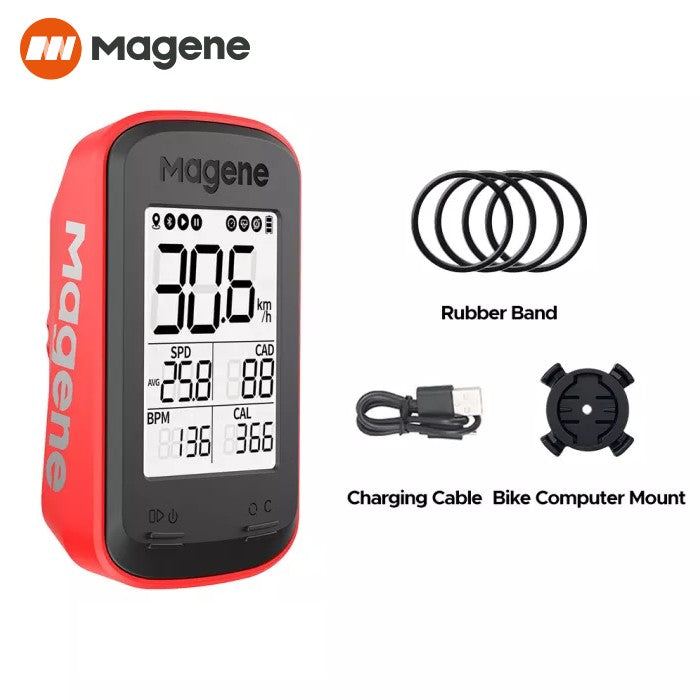 Magene C206 PRO GPS Cycling Computer (cyclo computer) IPX6 Waterproof - Red