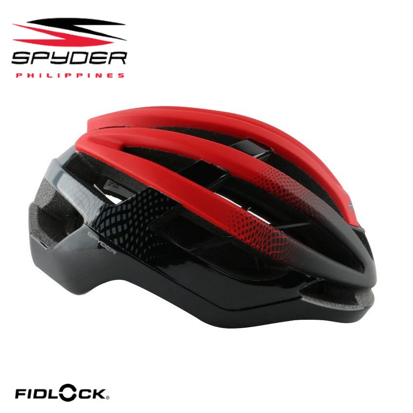 Spyder CARVE Road Bike Helmet with FIDLOCK Aero and Lightweight - Matte Red / Black