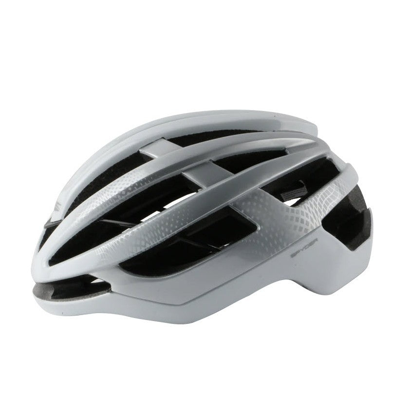 Spyder CARVE Road Bike Helmet with FIDLOCK Aero and Lightweight - Gloss White / Silver