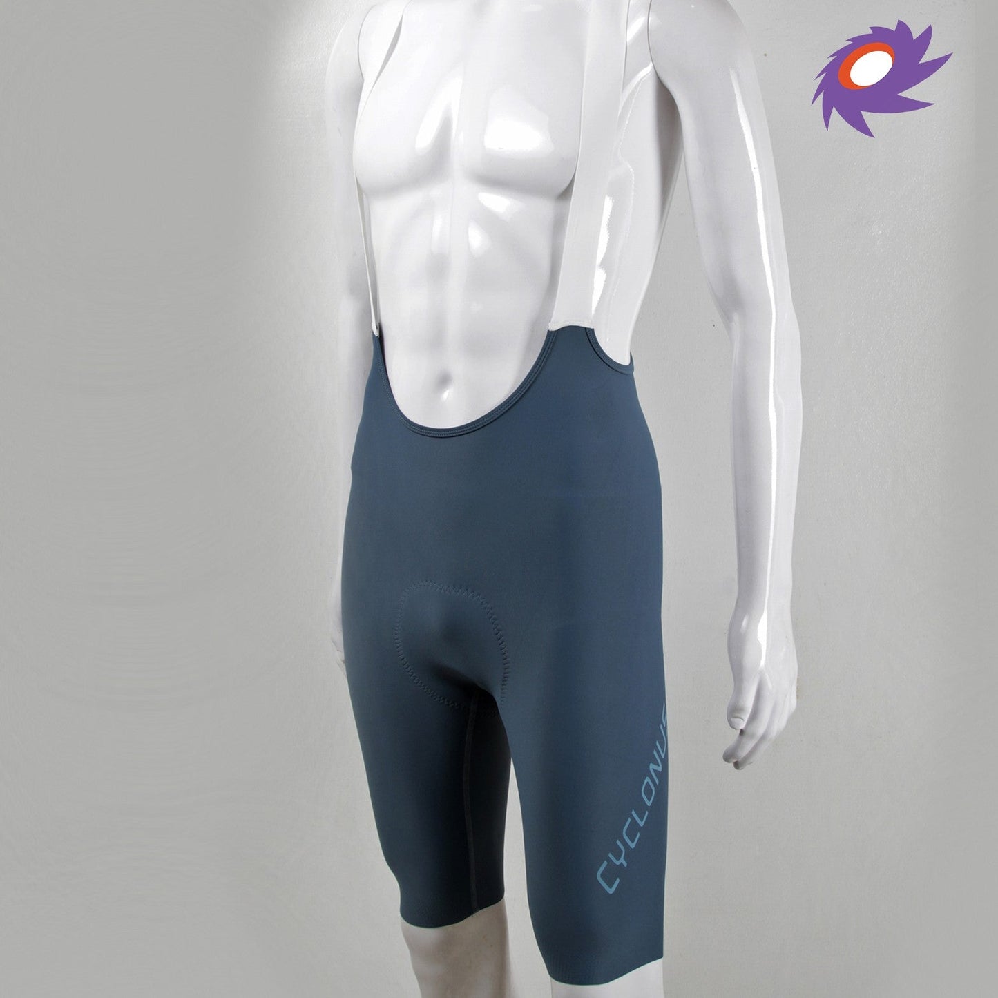 Cyclonus Chicane Seamless Cycling Bib Shorts - Steel Blue