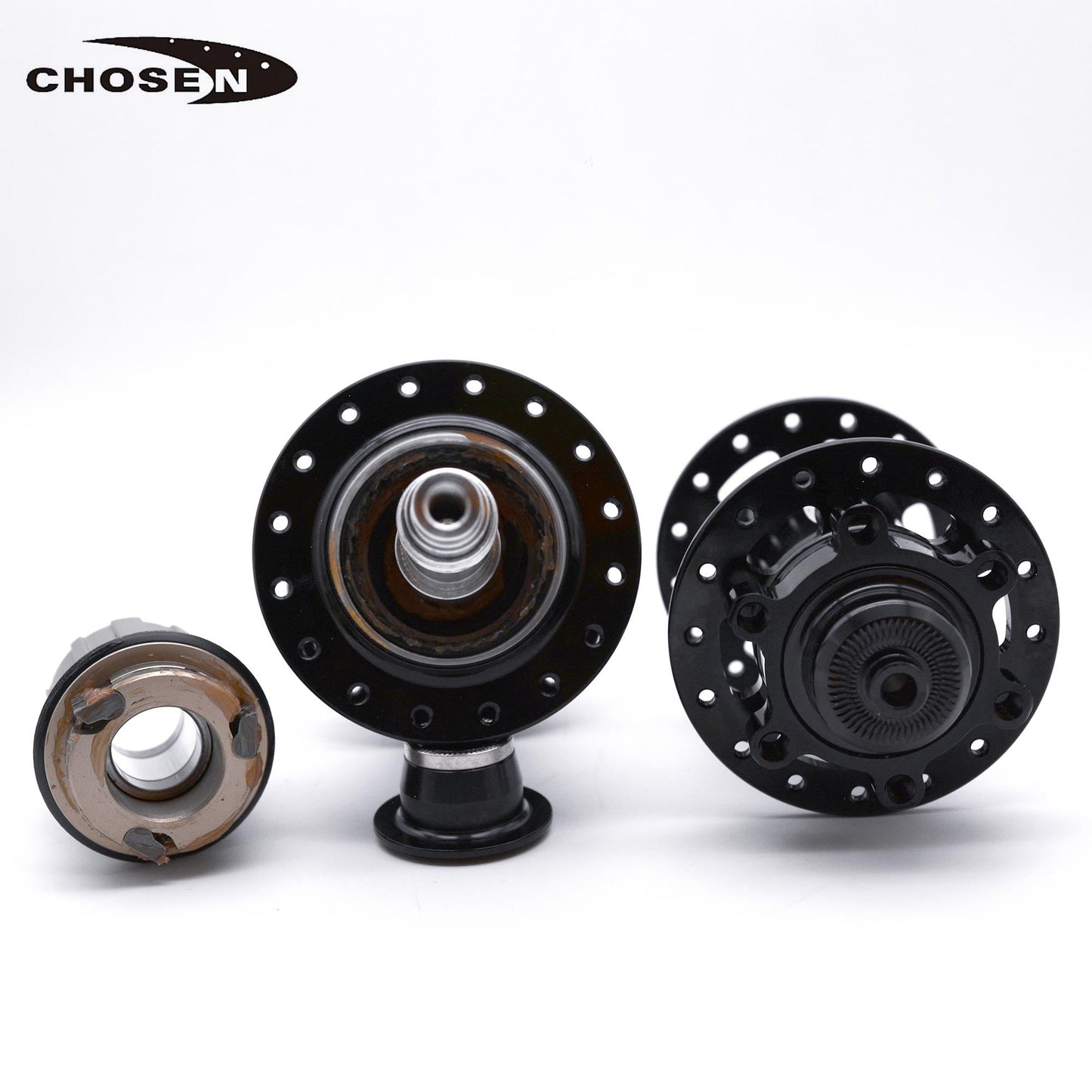 Chosen Hub Set DA4302BA HG Cassette Quick Release / Thru Axle Convertible Non-Boost - Black