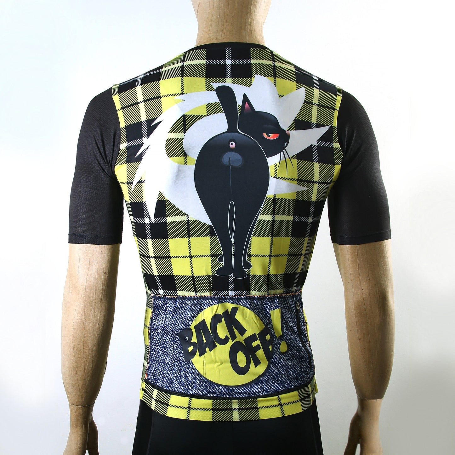 Cyclonus Coco No Zip Cycling Jersey - Yellow Plaid