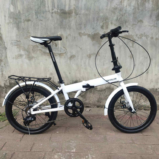 Iron Stallion Folding Bike 3x7 Speed - White