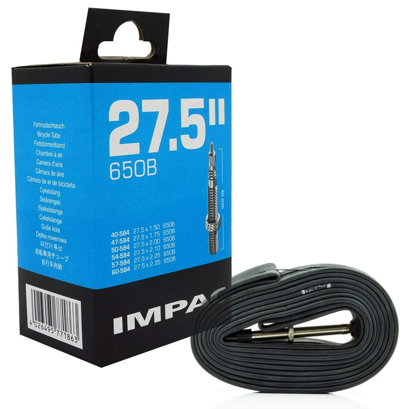 Impac 27.5 / 650b Bike Inner Tube 27.5 inch MTB Presta