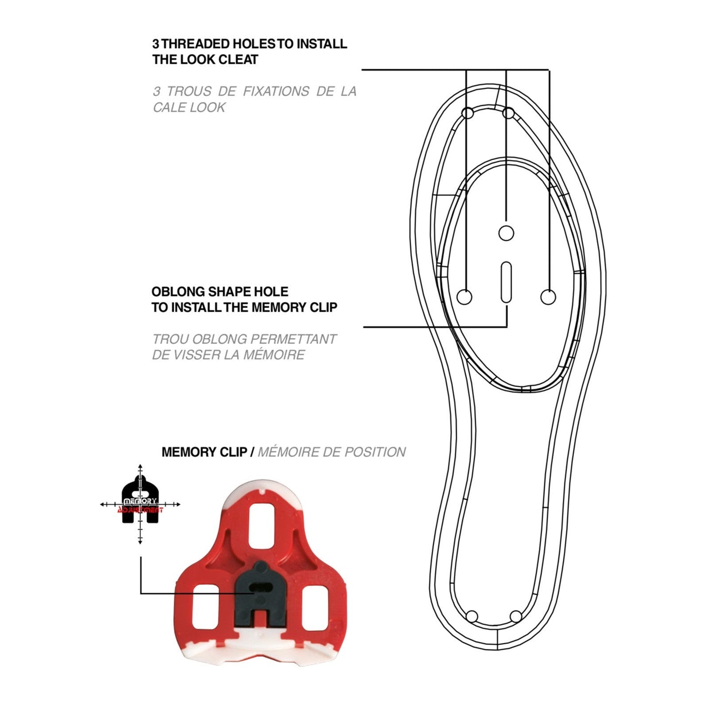 Look Keo Grip Cleat Attachment - Red (9° Float)