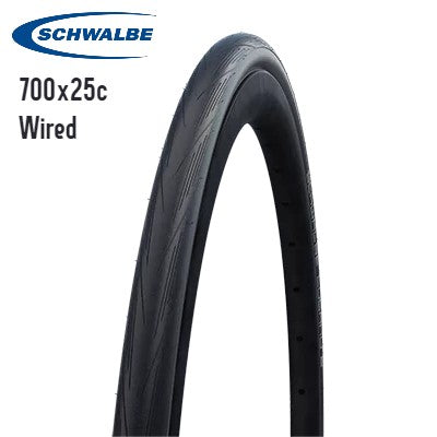 Schwalbe Lugano II Road Bike Tire 700c (Wired) - Black