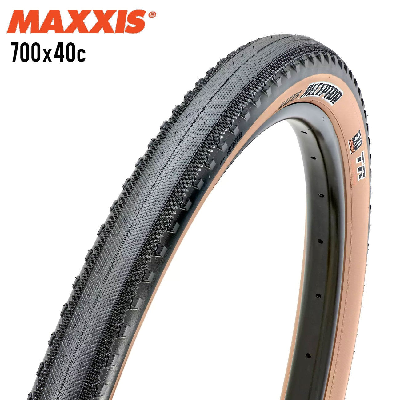 Maxxis Receptor Semi-Slick Gravel Tire 700c EXO Tubeless Ready - Tan