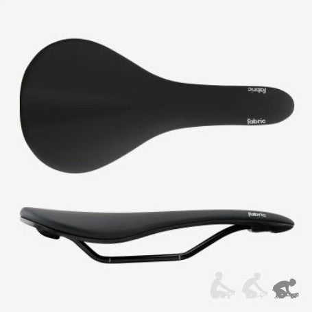 Fabric Scoop Sport Flat Aggressive Position Bike Saddle 142mm Steel Rails 338g - Black