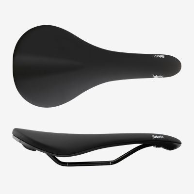 Fabric Scoop Sport Shallow Neutral Position Bike Saddle 142mm Steel Rails 374g - Black