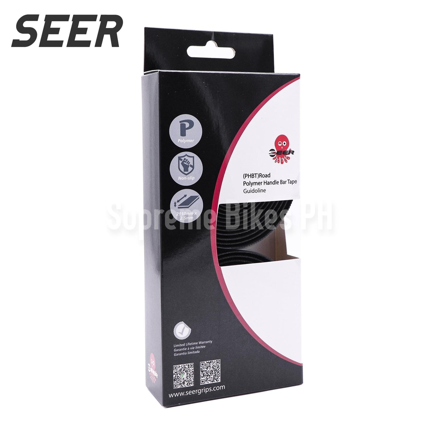 Seer 2.5mm Road Bar Tape (Grippy) - Black