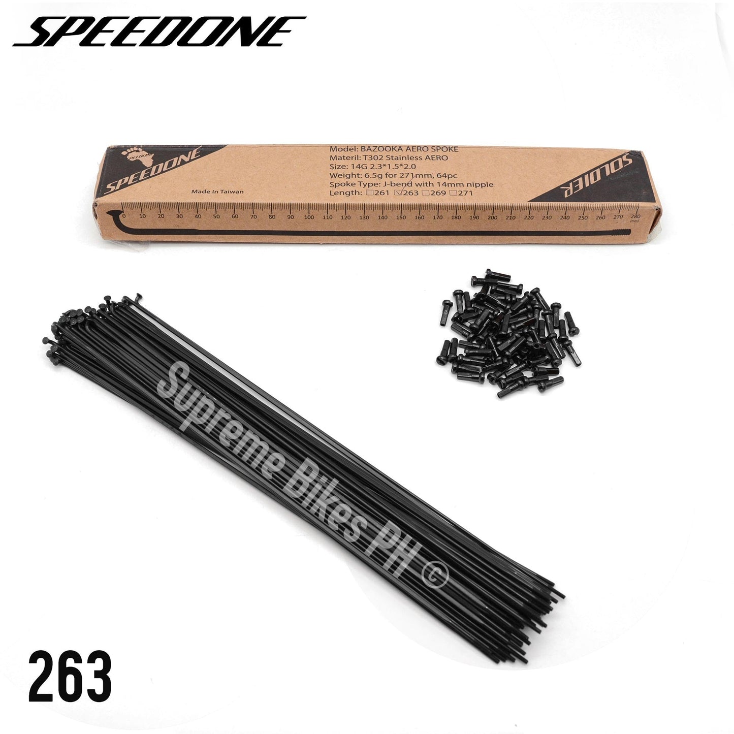 Speedone Bazooka Stainless Aero Spokes with Nipples for 26er