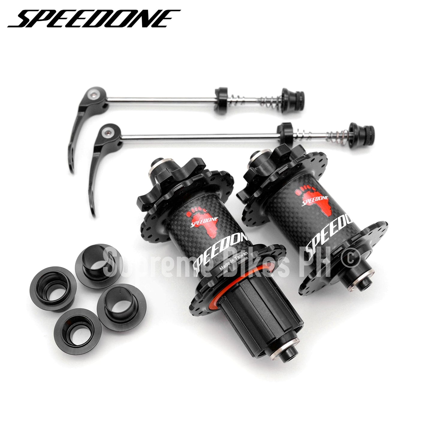 Speedone Pilot Hub Set QR / Thru Axle Non-Boost 32H 6-Bolt - Black