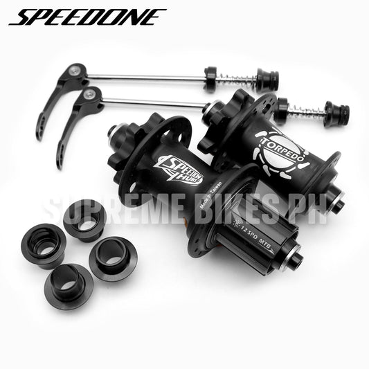 Speedone Torpedo 8 Pawls Hub Set QR / Thru Axle Non-Boost 32H 6-Bolt - Black