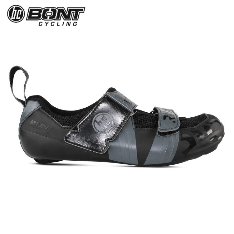 Bont Riot TR+ Carbon Composite Triathlon Road Cycling Shoes - Black/Charcoal