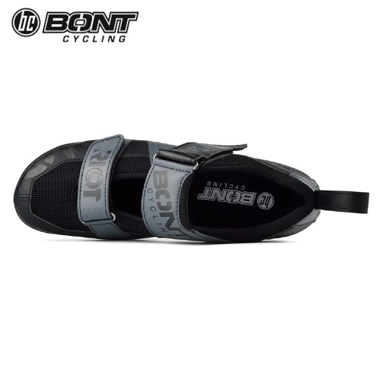 Bont Riot TR+ Carbon Composite Triathlon Road Cycling Shoes - Black/Charcoal