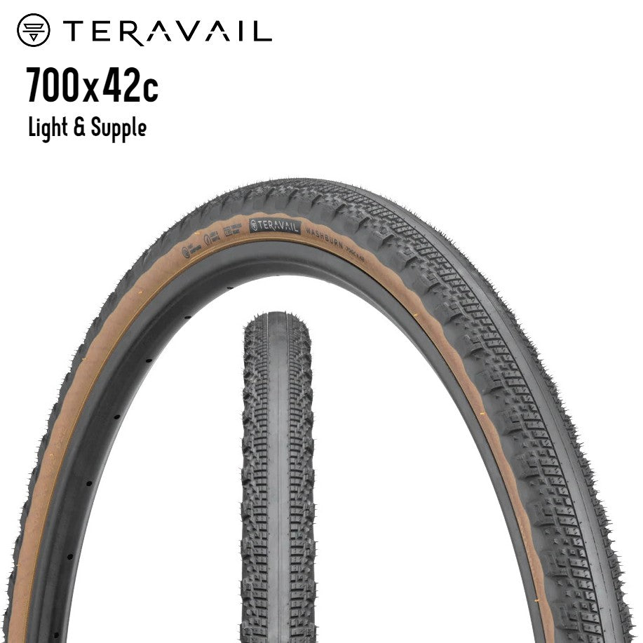 Teravail Washburn Gravel Bike Tire Slick Center - Tan