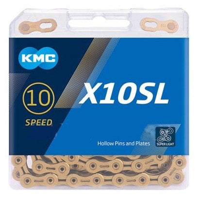 KMC X10SL Super Light 10-Speed Bike Chain - Gold